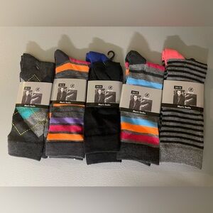 Men's Colorful Stripe and Argyle Socks Set